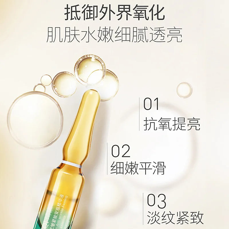 Kit de salón de belleza líquido con 28 ampollas reafirmantes antiarrugas de colágeno de seis péptidos, esencia antiedad y líneas ligeras.