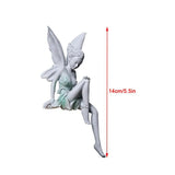 Flower Fairy Sculpture Garden Landscaping Yard Art Ornament Resin Turek Sitting Statue Outdoor Angel Figurines Craft Decoration