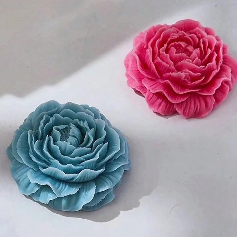 Molde de silicona para velas con fragancia de flor de peonía, hecho a mano, para hacer regalos, molde de yeso, decoración de flores, colgante, molde de gota