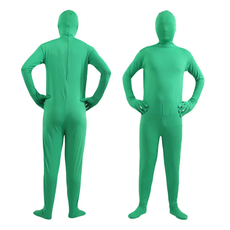 Halloween Costume for Adults & Kids Solid Black JumpSuit Invisible Man & Cat Character Men's Tight Invisibility Clothes