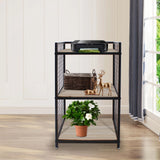 3-Tier Printer Stand Solid Wood & Iron, 44lbs Capacity, Space-Saving Design, Ideal for Office & Home Storage, Durable & Stylish