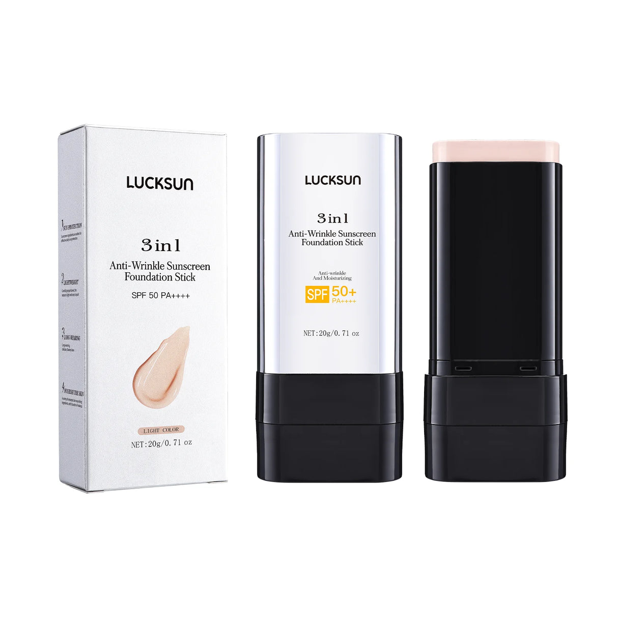 Base de maquillaje en barra de 3 colores, resistente al agua, duradera, control de grasa, alta cobertura, maquillaje para acné, suave, hidratante, corrector.