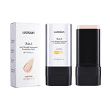 Base de maquillaje en barra de 3 colores, resistente al agua, duradera, control de grasa, alta cobertura, maquillaje para acné, suave, hidratante, corrector.