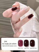 1-30pcs PSK Nude Pink Color Nail Art Ice Transparent Bare Color Nail Enamel 2025 New Net Red Popular White Gel Nail Polish