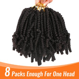 Bob Spring Twist Crochet Hair | Pre-Twisted Passion Twists | Pre-Looped Braids | 6-8 Inch | 20 Strands/Pack