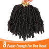 Bob Spring Twist Crochet Hair | Pre-Twisted Passion Twists | Pre-Looped Braids | 6-8 Inch | 20 Strands/Pack