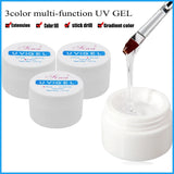 15Ml Nail Extension 3 colors Poly UV Gel,Transparent/ Pink/White Gel For DIY Nail Art,Multi-function UV Gel Nail Art Tools 1&