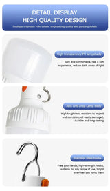 2pcs Rechargeable LED Indoor Outdoor Emergency Hookup Portable Lights with Battery Flashing Lights Barbecue Tent Camping Lights - Lootquake