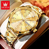 OLEVS Original Fashionable Men's Quartz Watch Top Luxury Brand Waterproof Stainless Steel Diamond Date Week Men's Business Watch - Lootquake