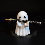Glowing Ghost Night Light with Warm Light, Cute Halloween Table Decor for Bedroom Desk - Festive Desktop Ornament