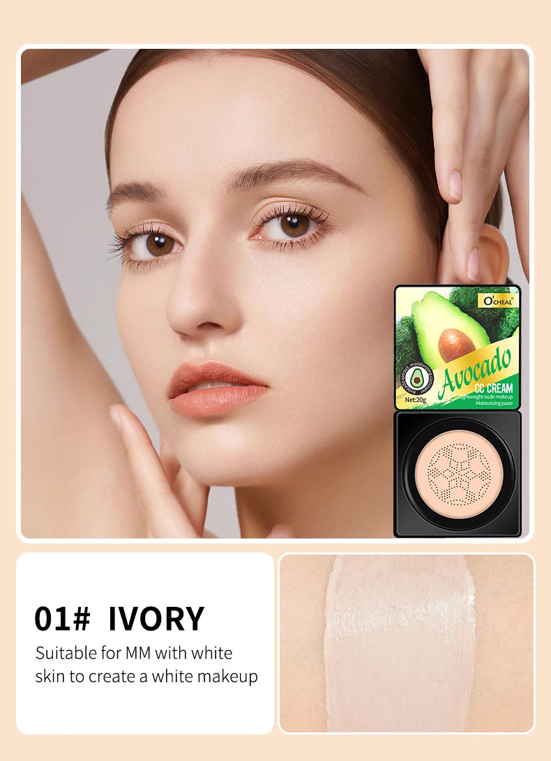 Base de maquillaje ligera con colchón de aire, crema CC, corrector hidratante natural, tono de piel uniforme, maquillaje de contorno de larga duración, cosméticos