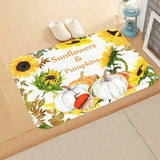 Halloween Theme  Pumpkin Witch Welcome Home Anti-Slip Door Mat Carpet  Decor Flannel Floor