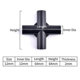 I.D 8/12/16/19mm Black Plastic Pipe Connector DIY Shelf Water Tube Joint Tent Fixed Connector Tee Four Way Elbow Straight Joint - Lootquake