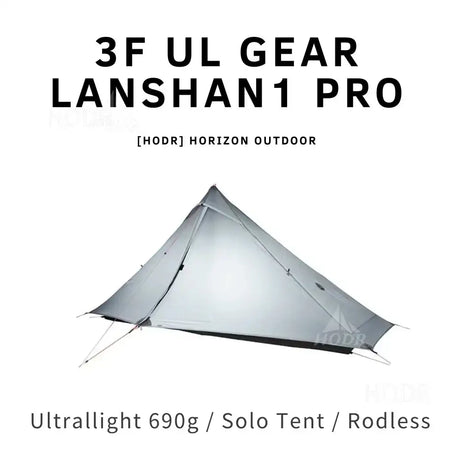 [HODR] 3F UL GEAR Lanshan 1 pro Tipi Tent Rodless Solo Ultralight 690g 20D Nylon Fabric Camping Season Tent Trekking Tents - Lootquake