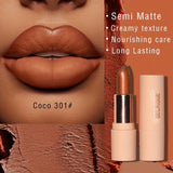 Rouge à lèvres mat soyeux Bare Matte Longue tenue Fini imperméable et brillant, Facile à colorer