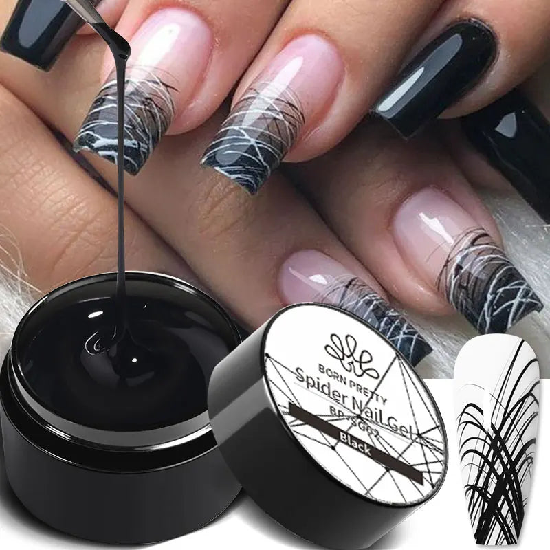 BORN PRETTY Metallic Painting Gel Gold Silver Mirror Effect Nail Polish Super Bright Drawing Line French Nail UV Painting Varnis