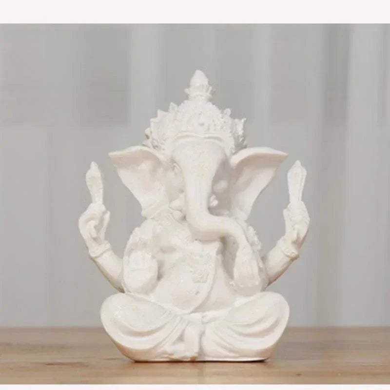 Estatua de elefante de Buda Ganesha de arenisca hecha a mano, escultura, figura para decoración del hogar y la sala de estar.