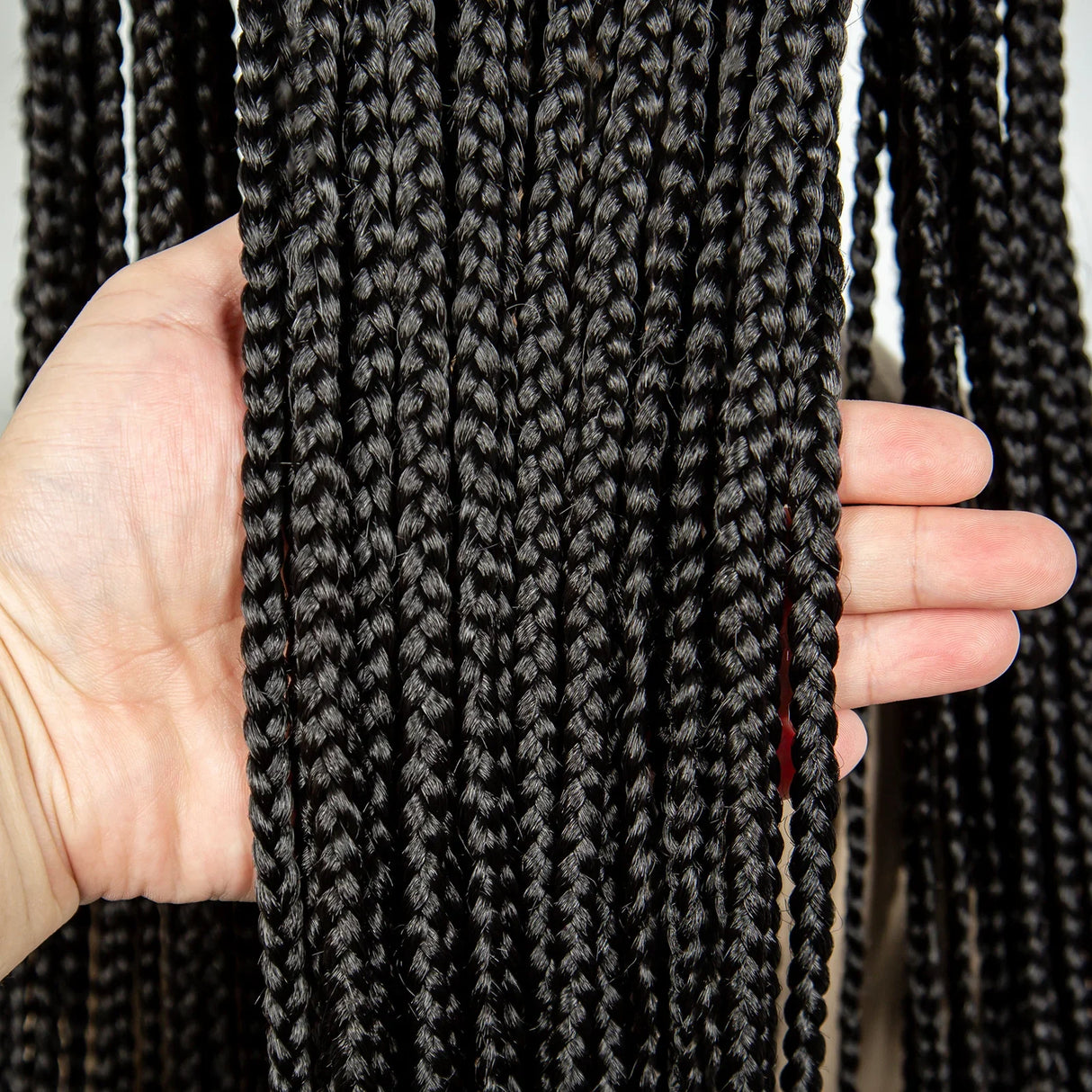 34" Handmade Cornrow Braided Wig | Full Lace Knotless Box Braids | Baby Hair | Transparent Lace | Black Women