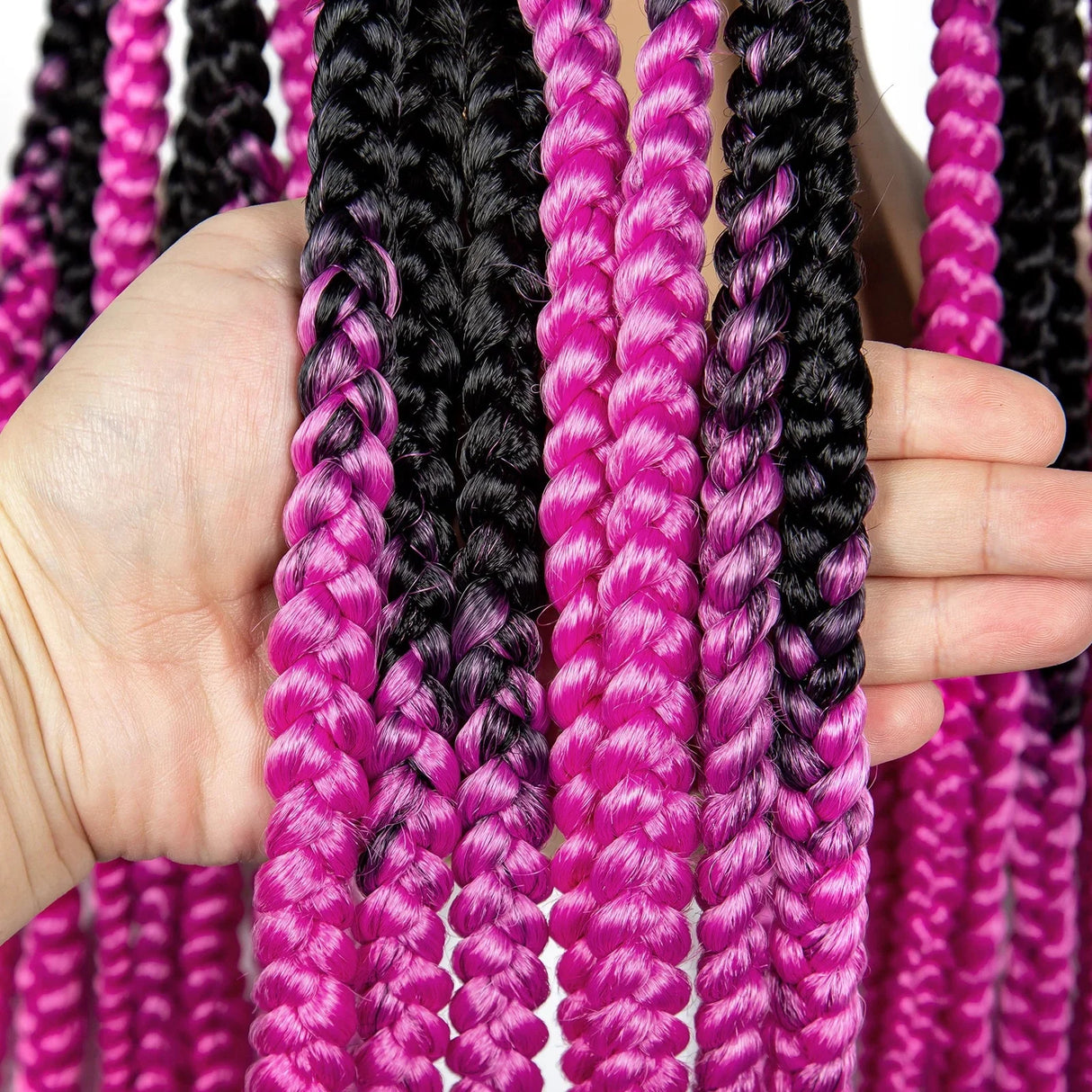 36" Purple Knotless Box Braids Wig | Transparent Full Lace | Baby Hair | Synthetic