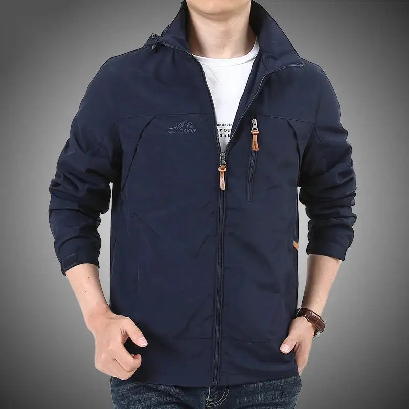 Outdoor Waterproof Jacket Men Breathable Quick Dry Hooded Jacket Coat Windbreaker Jacket Men Multi-Pockets Summer Windbreaker