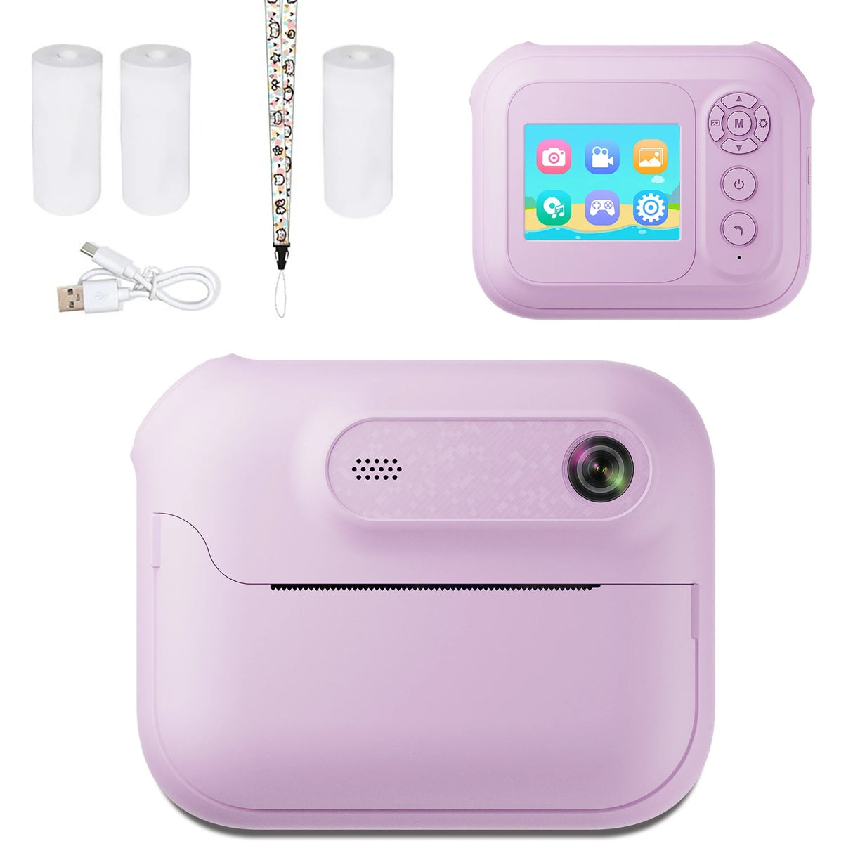 Appareil photo instantané S8 pour enfants, 1300 mAh, appareil photo numérique HD 1080p, idéal pour les cadeaux d'anniversaire des filles et des garçons