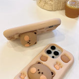 Cute Cartoon Bear Holder Phone Case