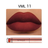 O.TWO.O 12 colores Lápiz labial mate aterciopelado de alta calidad Maquillaje de labios de larga duración Resistente al agua Fácil de usar Brillo labial líquido mate
