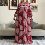 New Style African Dashiki Print Long Sleeve Loose Cotton Elegant Women  Abaya Long Dress Summer Maxi Casual Dresses Vestidos - Lootquake