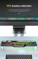 Barre de son sans fil Bluetooth pour jeux vidéo, USB, stéréo 3D, caisson de basses, FM, horloge, barre de son intérieure, haut-parleur pour ordinateur, offre spéciale