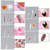 20PCS Nail Art Brush Set for Design, Painting, Drawing, Carving, Dotting, and Manicure Tools - Unscented Acrylic Gel UV Polish