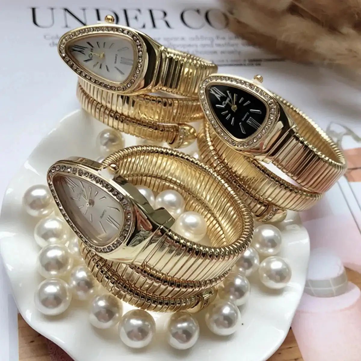 Women Quartz Watch Stainless Steel Bracelet  Fashion Gold Ladies Watches Clock Luxury High-quality Ladies Wristwatch(Only Watch) - Lootquake
