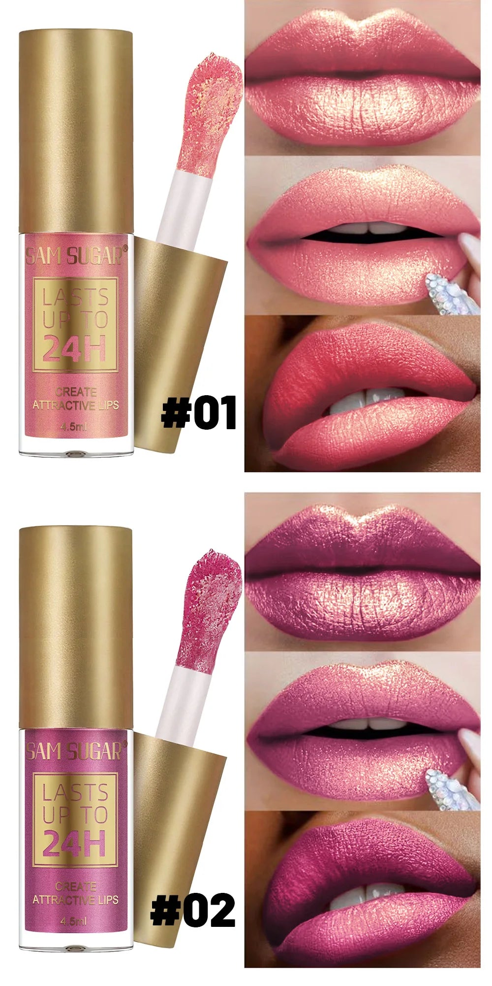 6 Colors Chameleon Lip Gloss Long Lasting Waterproof Non Stick Cup Sweat Proof Pearl Shine Lipstick For Women  makeup Cosmetics