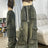 Autumn Winter New Ladies Cargo Jeans American Street Style Baggy Cargo Pants Women Blue Multi-pocket Wide Leg Jeans for Women - Lootquake