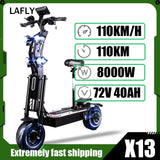 Dual Motor 10000W Top Electric Scooter 14 Inch Oversized Off-Road Tyres 72V-40AH Panasonic Brand Battery Maximum Speed 120KM/H