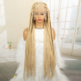 36" Big Knotless Box Braided Full Lace Wig | Cornrow Braiding Wig | Baby Hair | Synthetic Braids | For Women