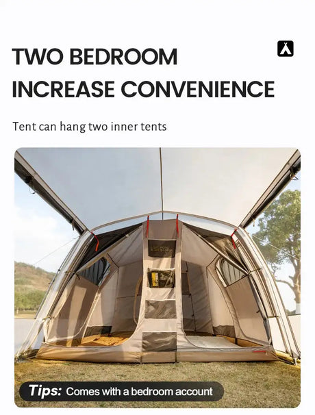 MOBI GARDEN Camping LS4 Tunnel Tent Living Shell Tent Large Blow Tent Invite Space Two Bedrooms - Lootquake