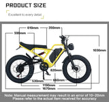 Bicicletas eléctricas de suspensión completa, 1500 W, 48 V, 18 Ah, batería extraíble, neumáticos anchos, freno hidráulico, para adultos.