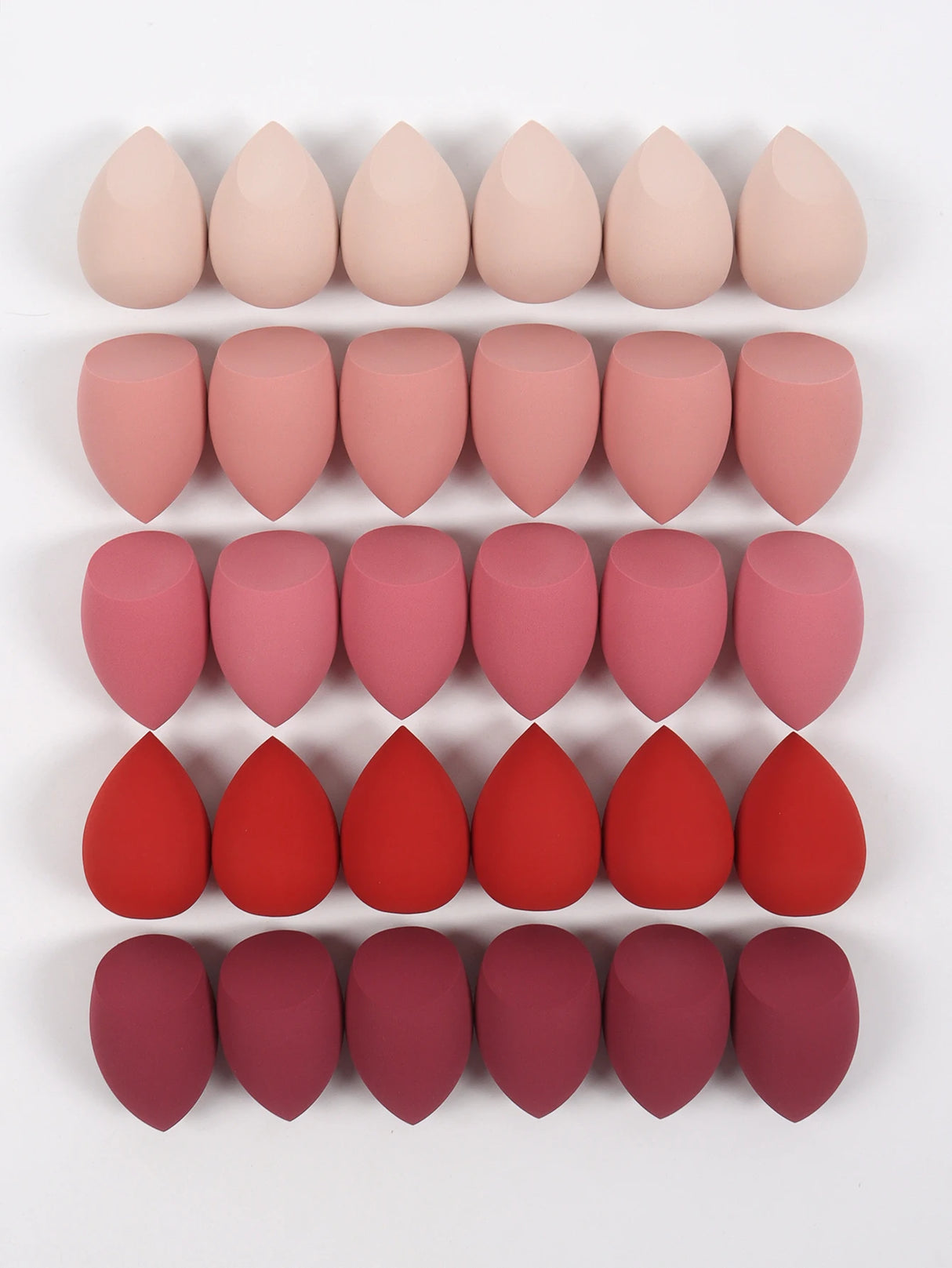 30 Beauty Eggs (Esponjas de Maquillaje) Esponja de Belleza Mixta para Base de Maquillaje, Líquida, en Crema y en Polvo Sin Impurezas, Multicolor C