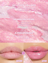 Pearlescent Pink Glitter Lip Oil Lustrous Color Changing Lip Gloss Moisturizing Makeup Lip Balm Mirror Glass Lip Glaze Cosmetics