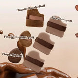 6PCS Chocolate Makeup Blender Cosmetic Puffs Air Cushion Foundation Sponge Loose Powder Puff Fit The Face Cosmetic Beauty Tools