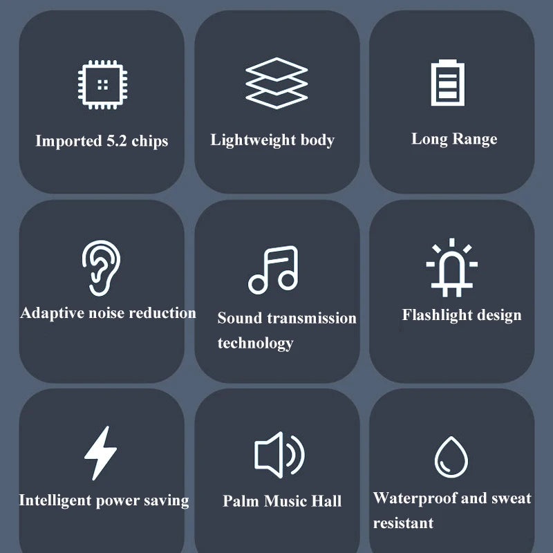 Enceinte sans fil à conduction osseuse Bluetooth 5.2, réduction du bruit sous l'oreiller, lecteur de musique stéréo avec lampe de poche, sommeil