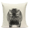Black and White Cute Animals Cushion Cover - Animal Portrait Decoration Throw Pillow Case 45x45cm for Home Sofa Decor