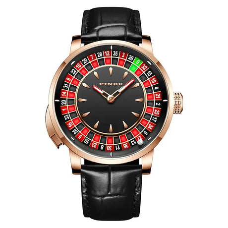 Pindu Player Gambling Series Men's Watch European Roulette Poker Game Fully Automatic Mechanical Sports Design Party Watch - Lootquake