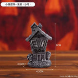 Halloween Party Pumpkin Haunted House Decorations Resin Props Ornaments Desktop Atmosphere Creative Mini Haunted House Ornaments