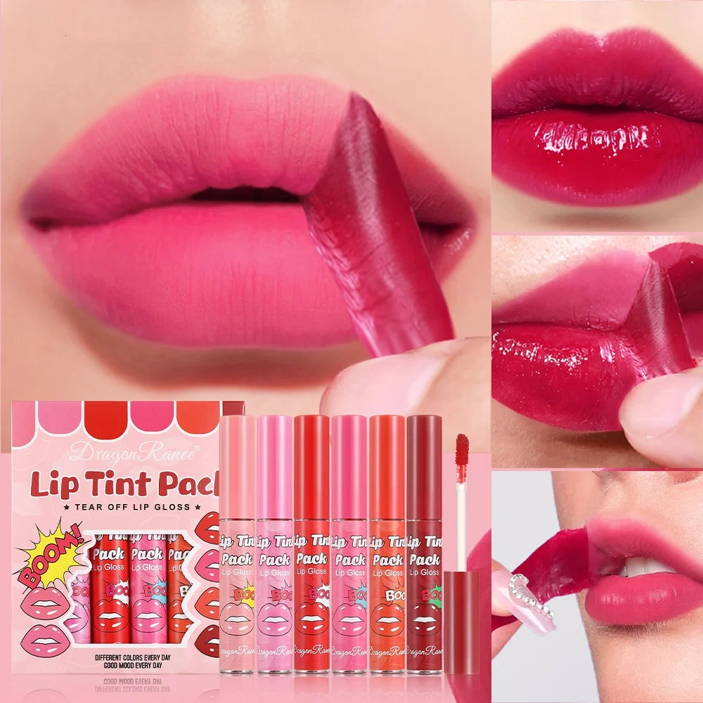 Lápiz labial desprendible Lápiz labial hidratante y humectante Lápiz labial Película de lápiz labial Lápiz labial desprendible Lápiz labial impermeable y de color sólido Estuche de lápiz labial