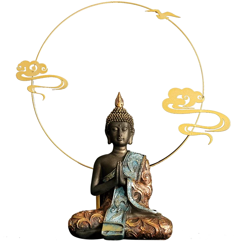 Estatua grande de Buda de Tailandia, escultura de Buda de resina verde hecha a mano, budismo hindú, fengshui, figura de meditación, decoración del hogar