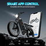 Bicicleta eléctrica Romeo con motor de 1200 W, 48 V, 60 Ah, 34 mph, velocidad máxima, 26 x 4 pulgadas, neumáticos anchos todoterreno, para acampar, para adultos.