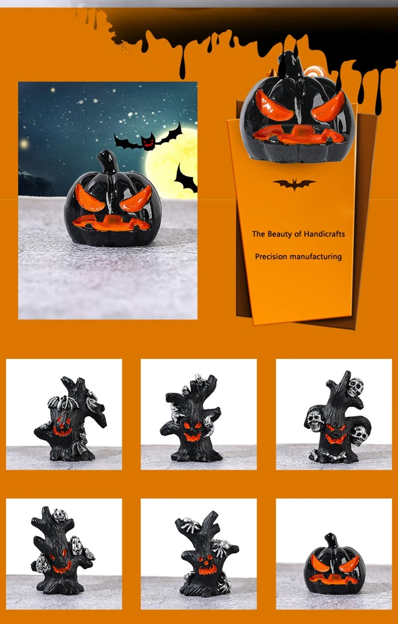 Halloween Micro Landscape Scene Decoration Accessories Tree Demon Ghost Pumpkin Skull Party Supplies Home Party Ornament Terror