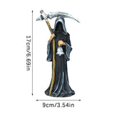 Statue de la Sainte Mort debout, figurine décorative religieuse, Faucheuse tenant une faux, statue d'autel pour Halloween