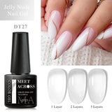 7ml Milky Jelly White Gel Nail Polish Natural Luster Long Lasting Nail Art All for Home DIY Manicure Soak Off UV LED Gel Vernis